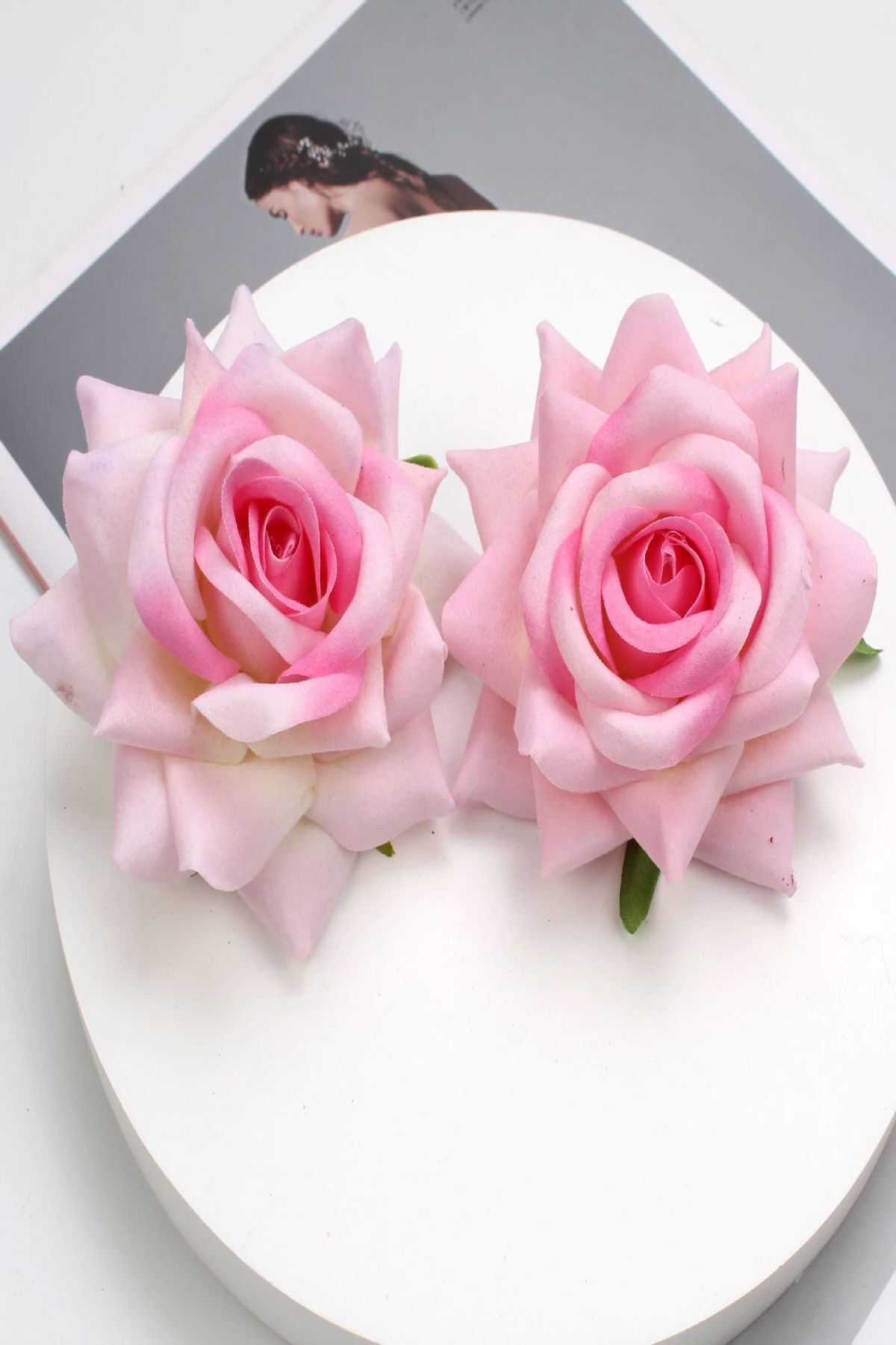 2 Adet Kadife Güllü Toka – Zarif ve Şık, Günlük ve Özel Kullanım İçin