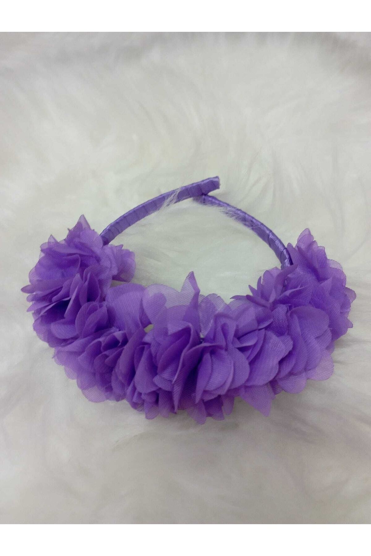 3d Çiçekli Taç Toka Kız Çocuk Yetişkin Lila Mor Çember Toka El Emeği Özel Üretim – Taç