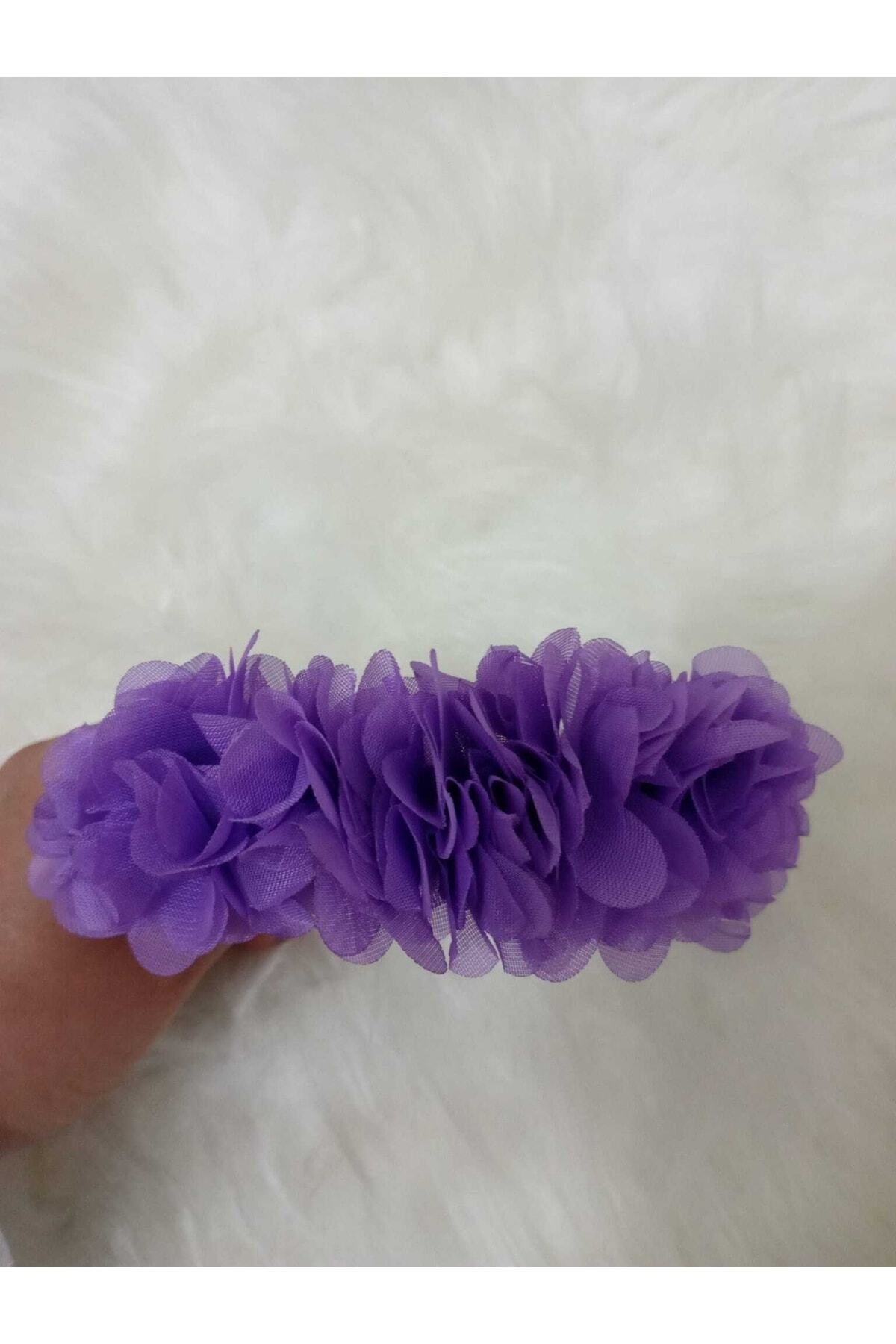 3d Çiçekli Taç Toka Kız Çocuk Yetişkin Lila Mor Çember Toka El Emeği Özel Üretim – Taç