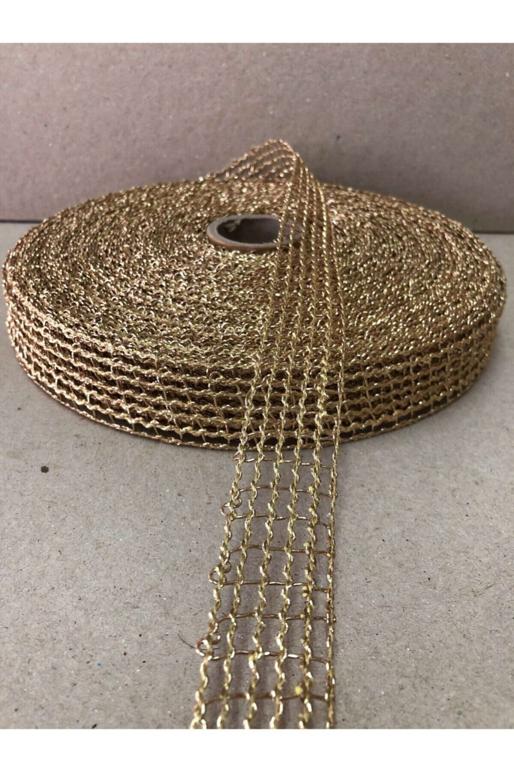 1 Metre Altın Jüt File Kurdele (2.5 CM EN) – Kurdele – Kurdele