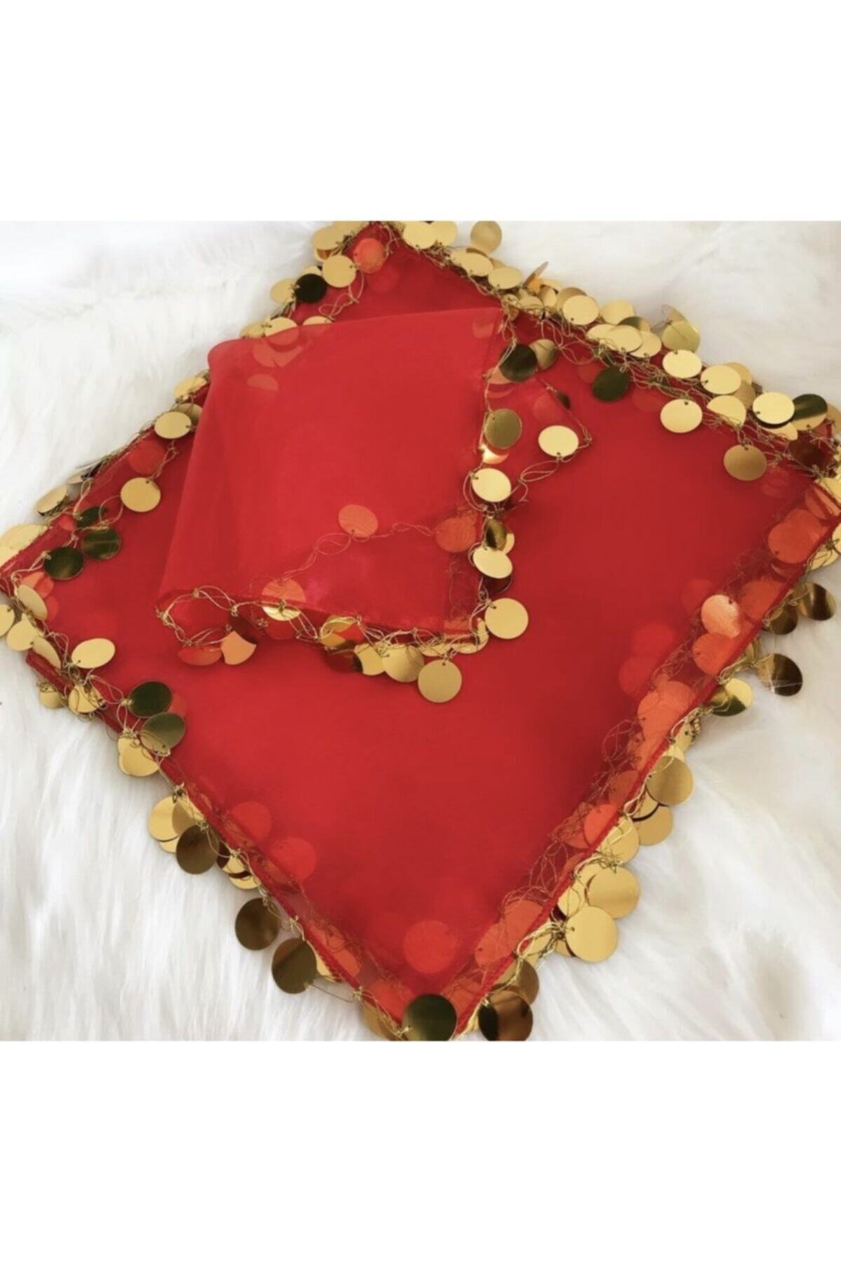 1adet-oyalı Elişi Halay Mendil - Kırmızı & Gold – Magnet, Hediyelik, Süs Aksesuarı – Magnet, Hediye