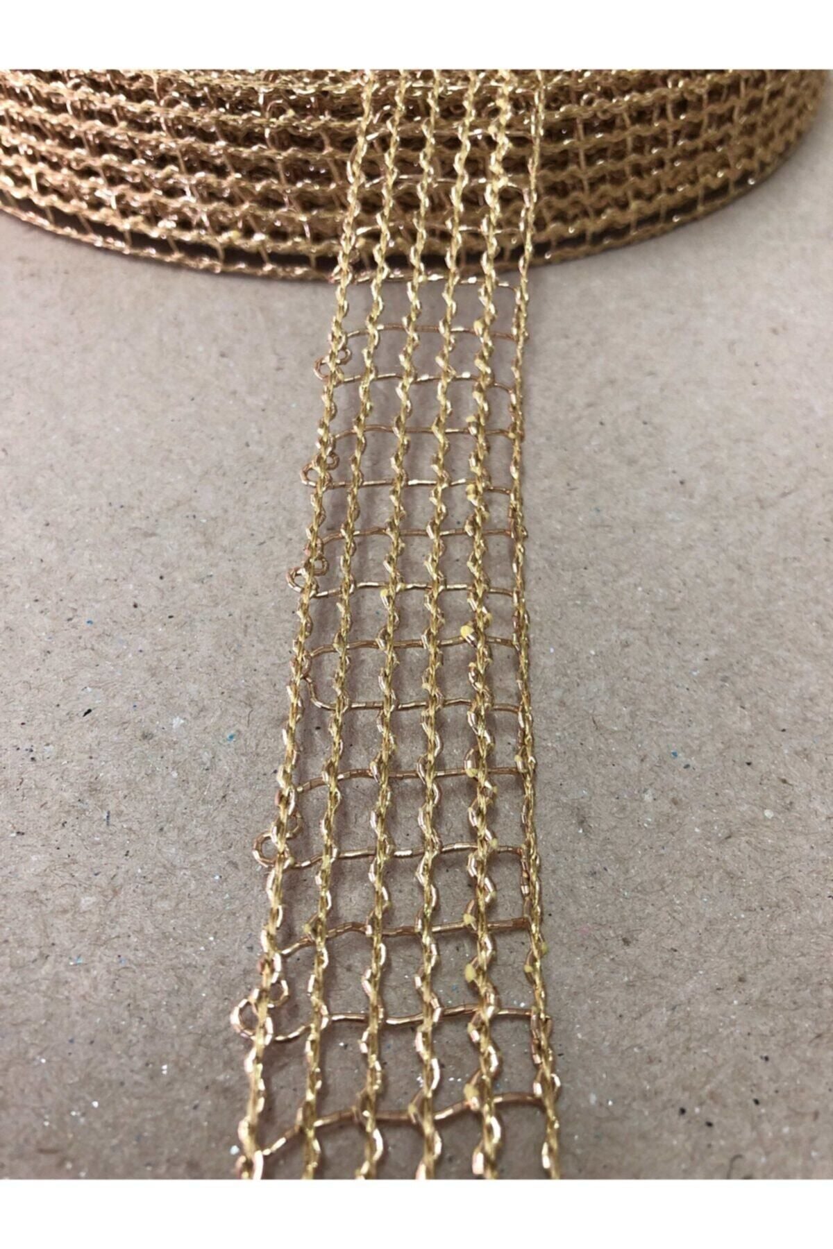 1 Metre Altın Jüt File Kurdele (2.5 CM EN) – Kurdele – Kurdele