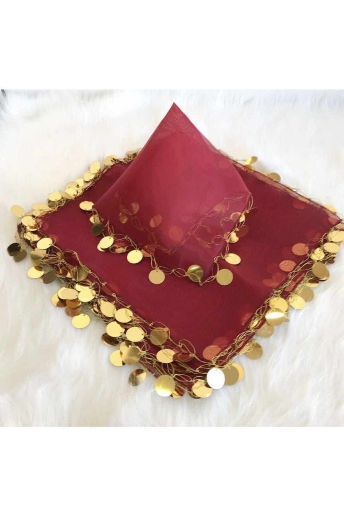 1adet-oyalı Elişi Halay Mendil - Bordo&gold – Magnet, Hediyelik, Süs Aksesuarı – Magnet, Hediyelik,