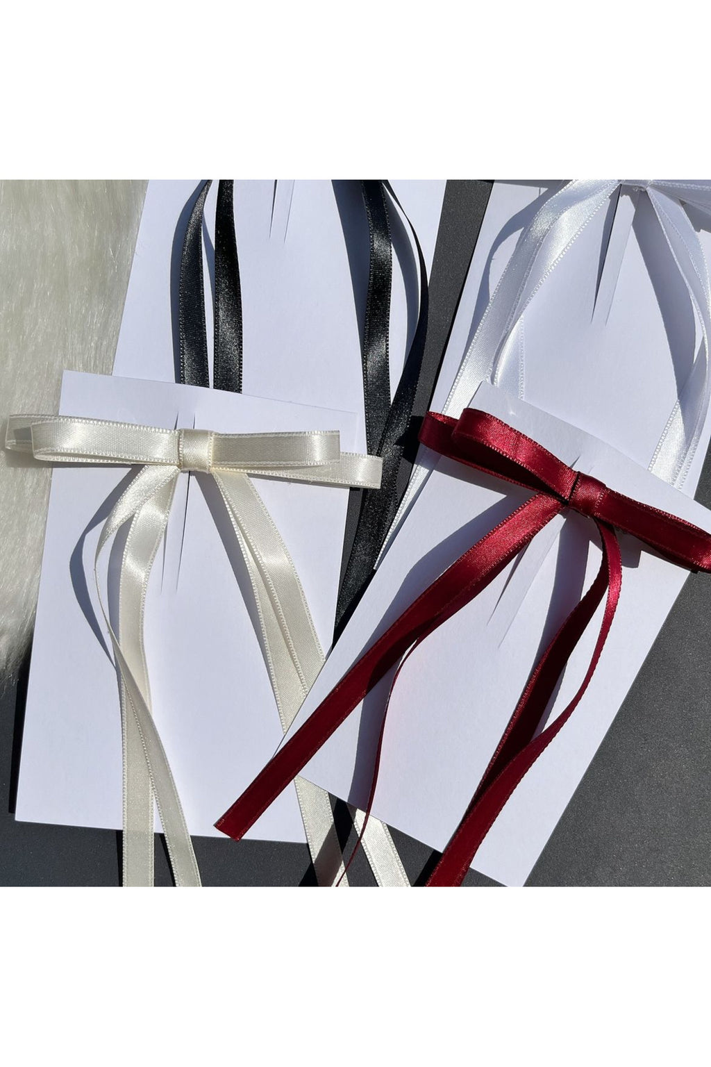 4 Adet Renkli Kadın Saten Kurdele Fiyonk Toka Klips