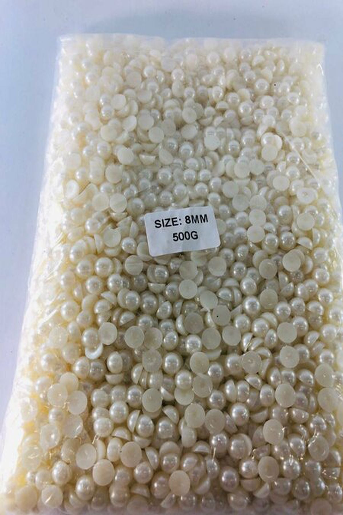 8 mm Krem Renk Yarım İnci Dökme – 500 gr Süsleme Boncuğu