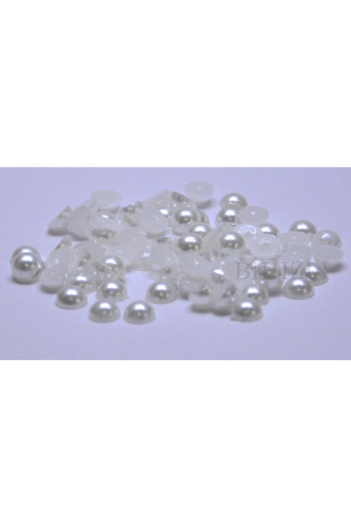Yarım Inci Boncuk ( 100 Adet ) Beyaz Renk 10 Mm