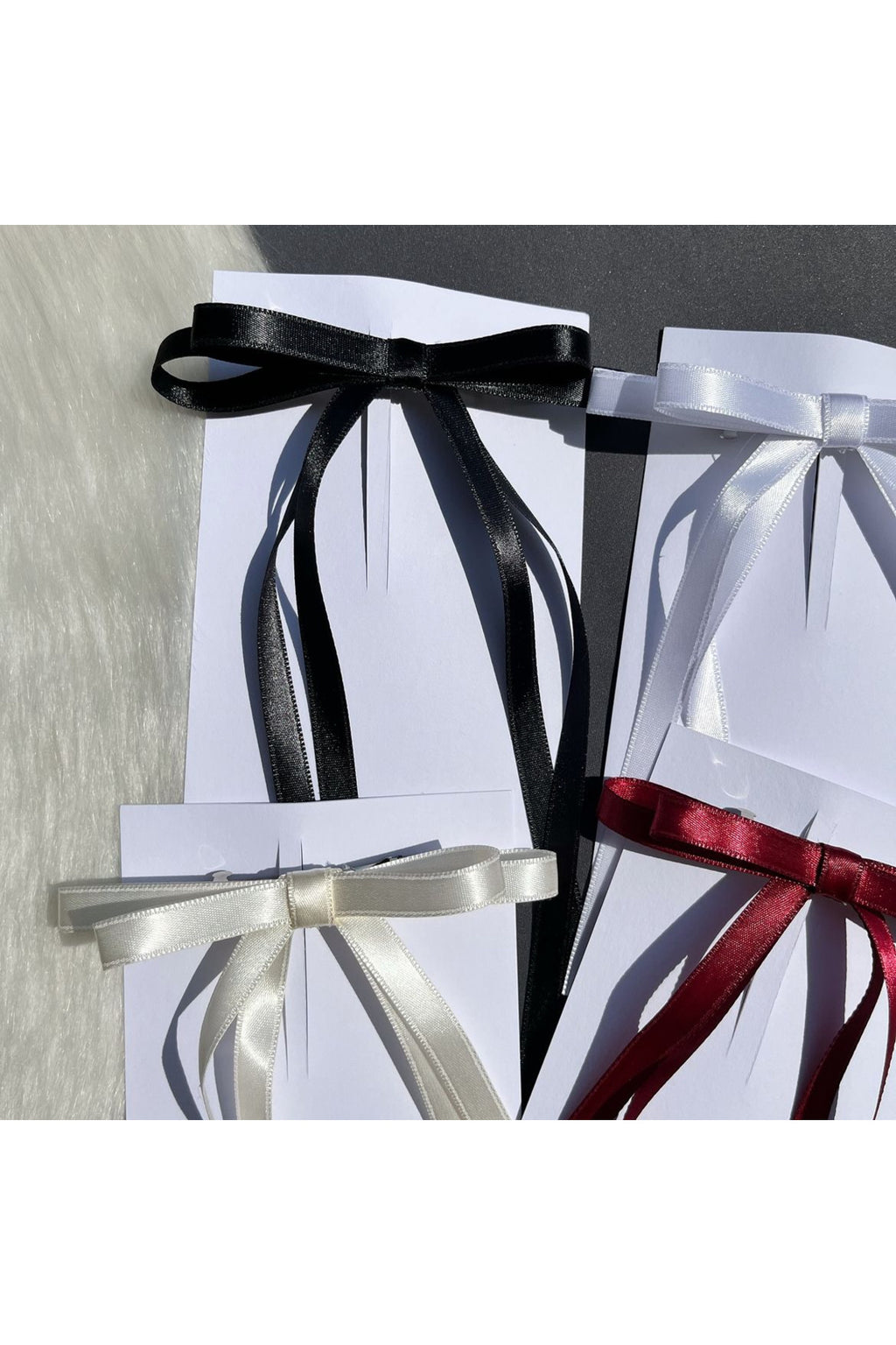 4 Adet Renkli Kadın Saten Kurdele Fiyonk Toka Klips