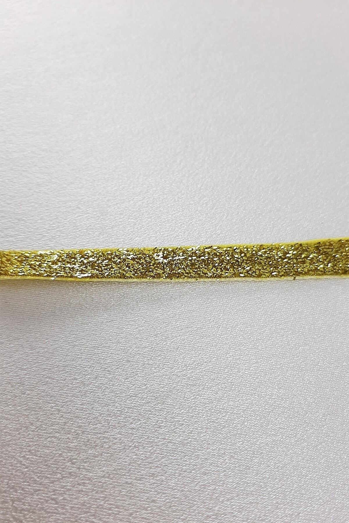 Altın Sarısı Simli Kadife Kurdele En 1 Cm 1 Metre – Kurdele – Kurdele