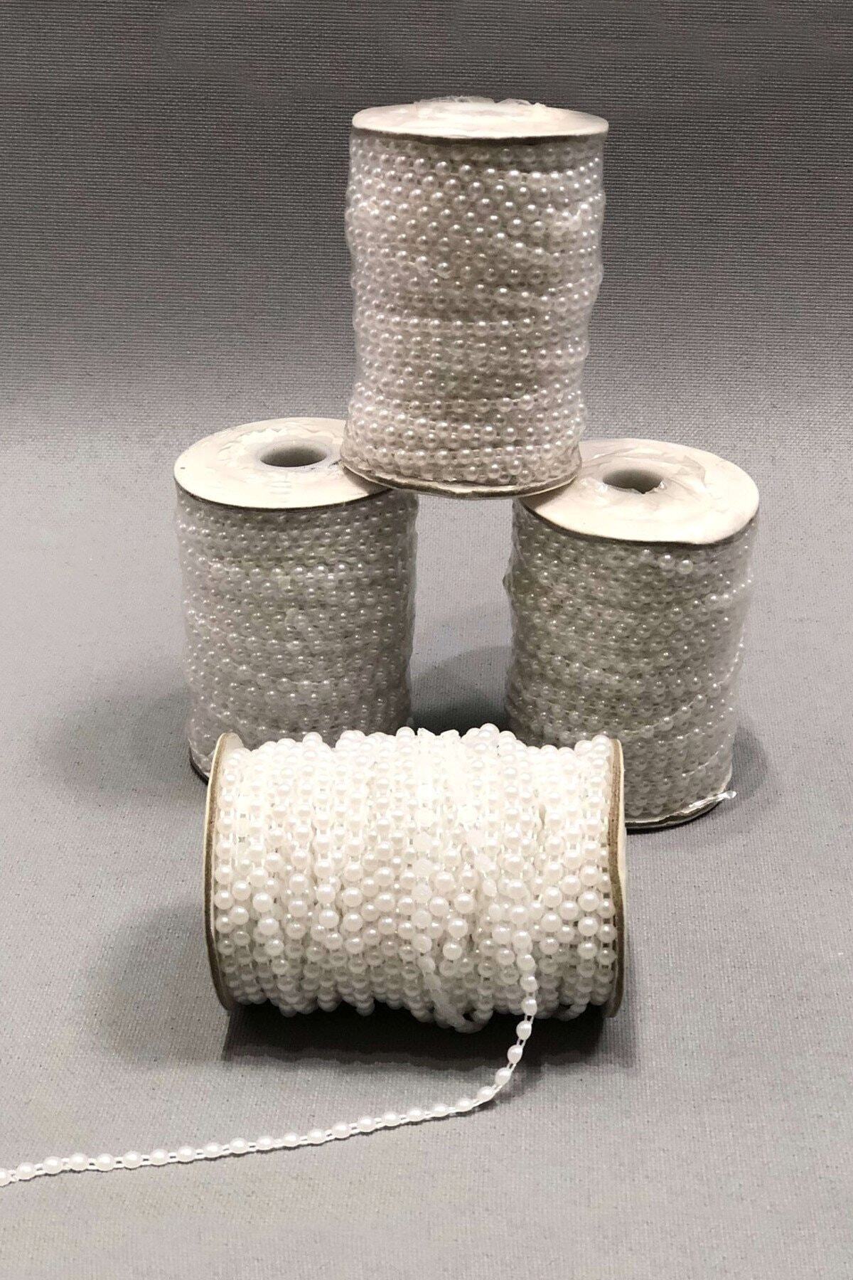 Beyaz Sıralı Kesik Inci 4 Mm 1 Metre – Boncuk