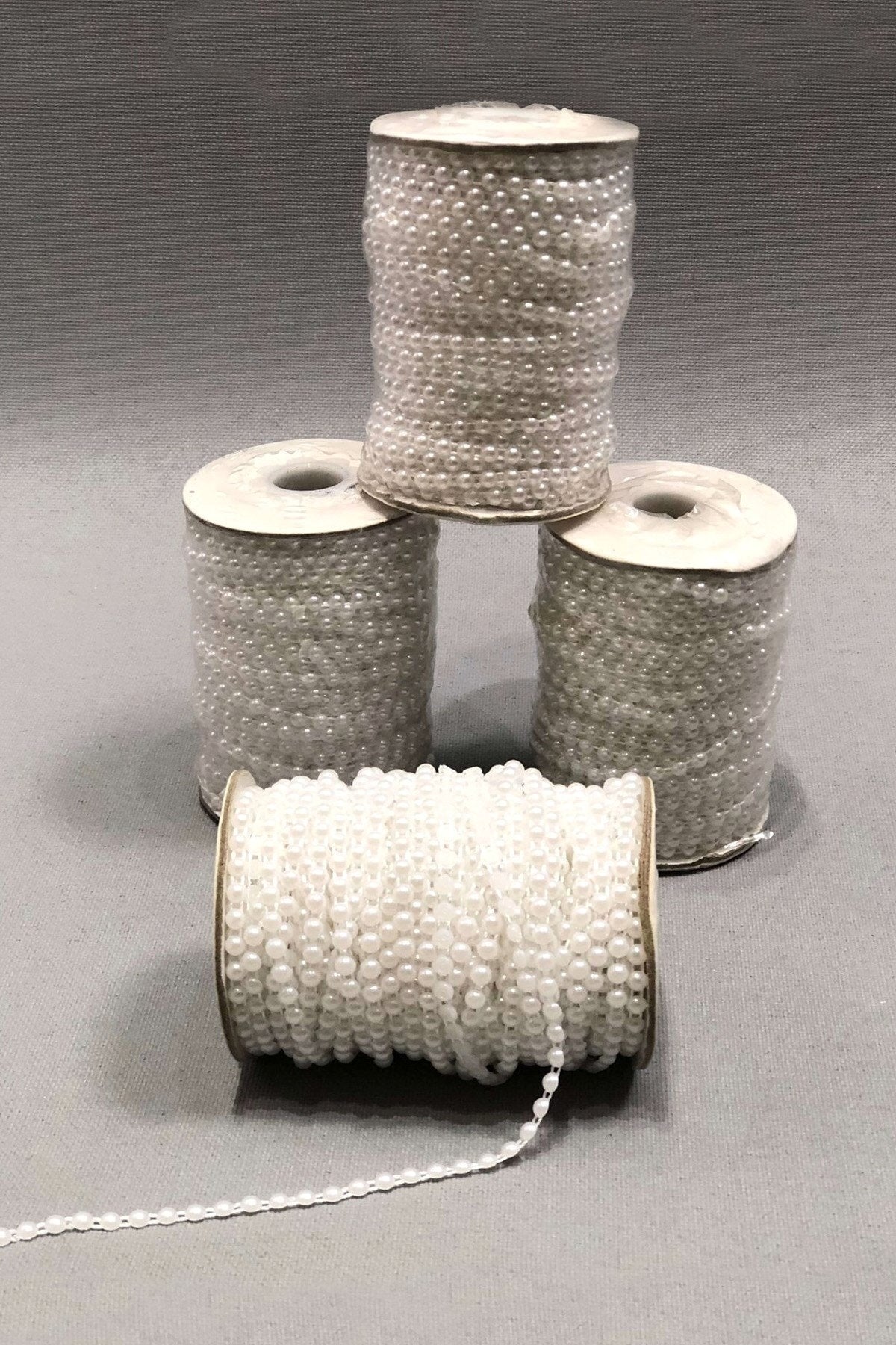 Beyaz Sıralı Kesik Inci 4 Mm 1 Metre – Boncuk
