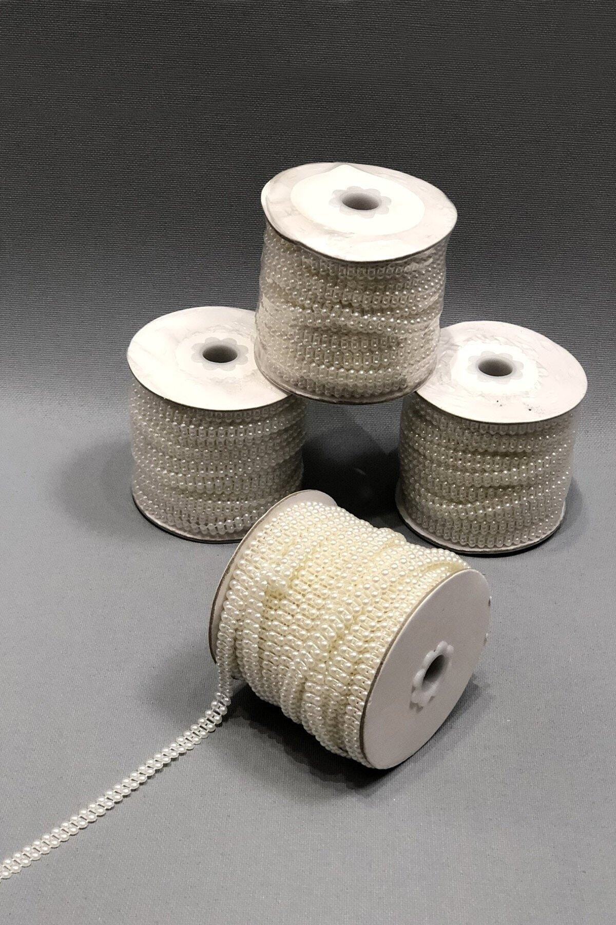 Çift Sıra Krem Kesik Inci 4 Mm 1 Metre – Boncuk